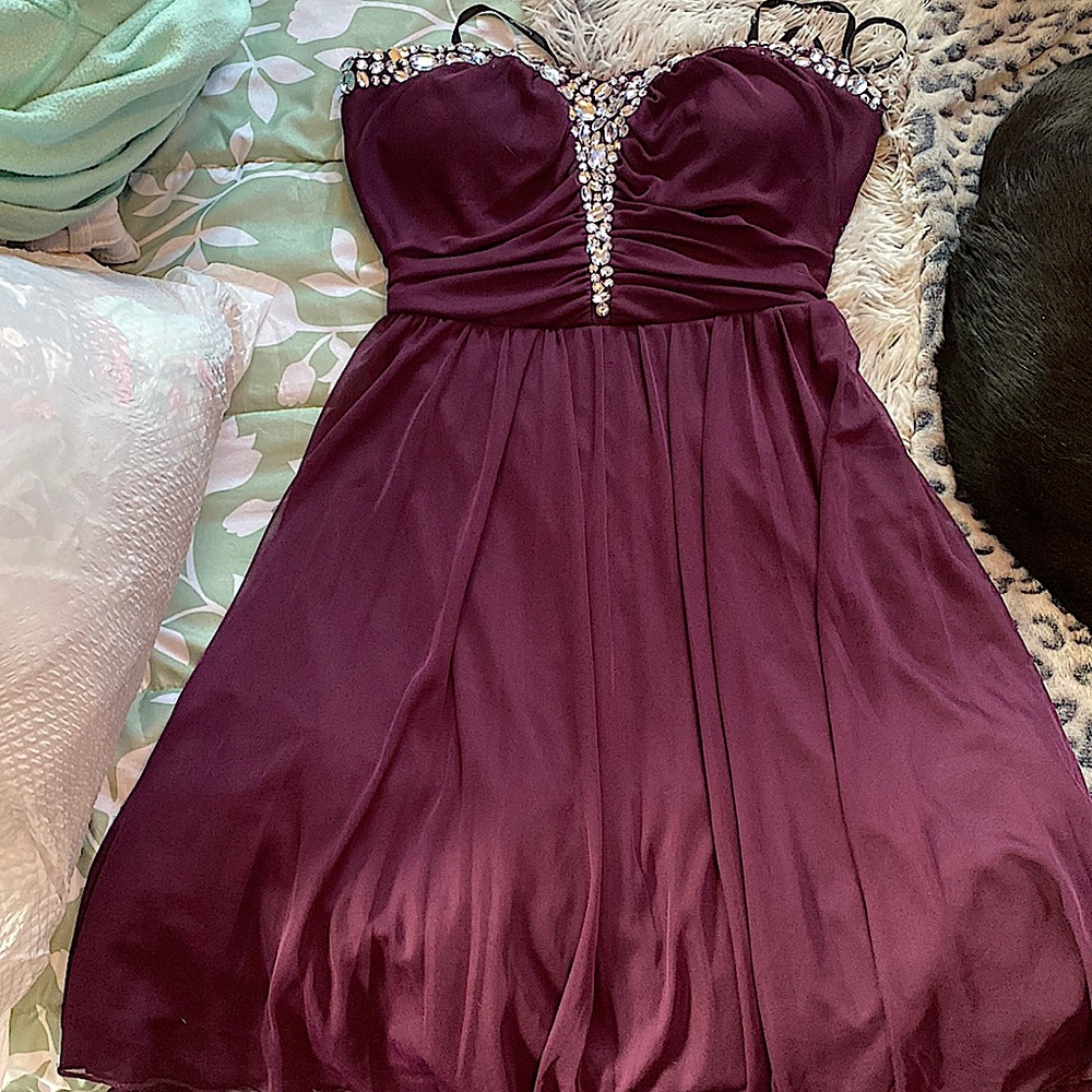 speechless brand purple homecoming dress